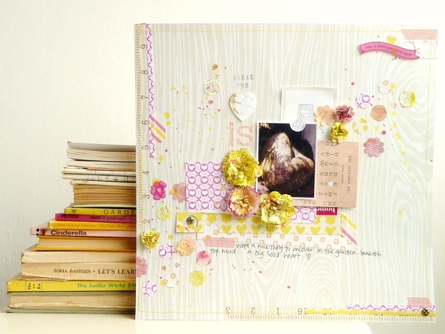 scrapbooking with old book pages by Julie Kirk @ shimelle.com