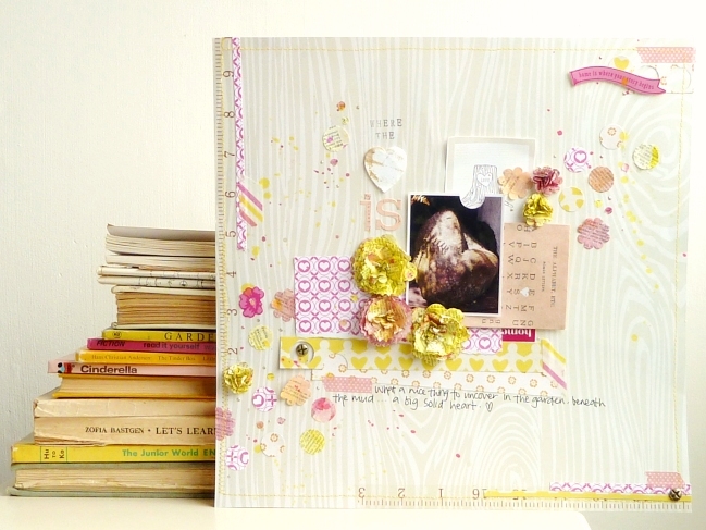 scrapbooking with old book pages by Julie Kirk @ shimelle.com