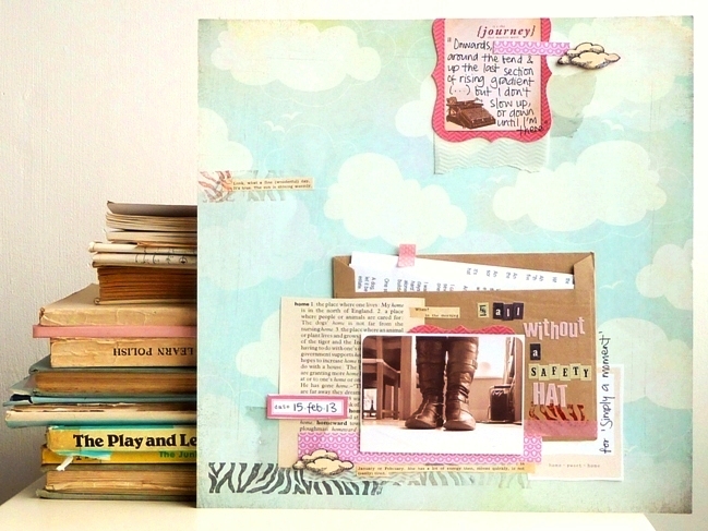 scrapbooking with old book pages by Julie Kirk @ shimelle.com