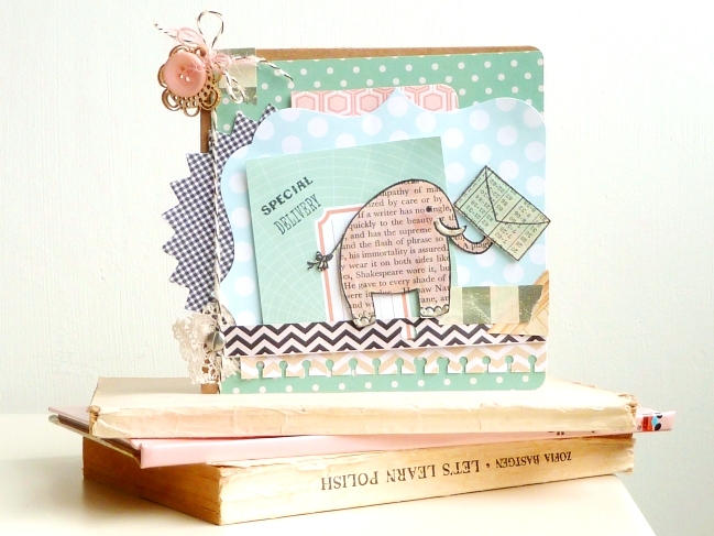 scrapbooking with old book pages by Julie Kirk @ shimelle.com