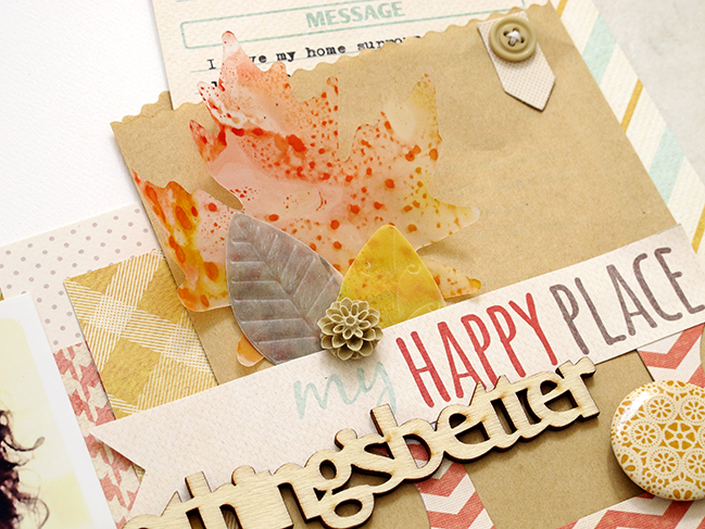 Marbled Fall Leaves Using Distress Stains:: A Scrapbook Tutorial by Kim Watson @ shimelle.com