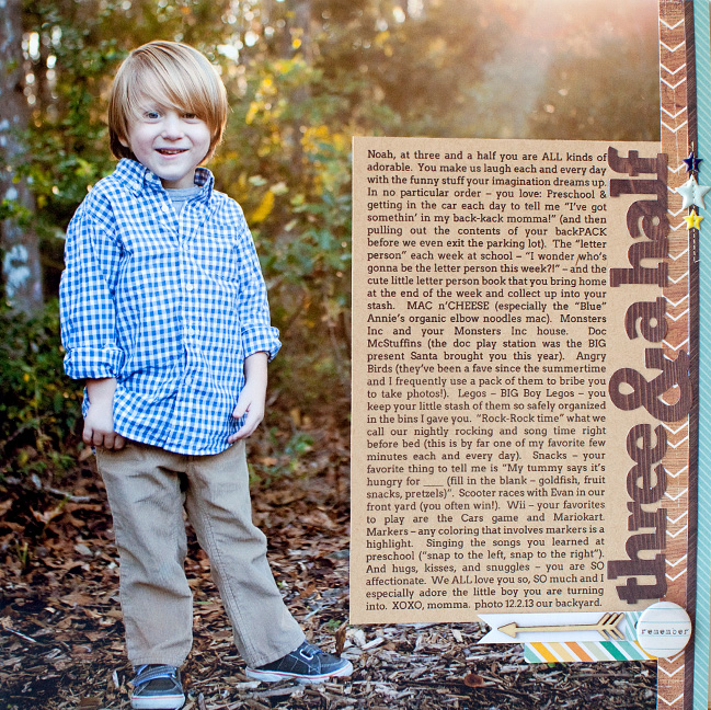 scrapbook page designs for larger photos by susan wenroith @ shimelle.com