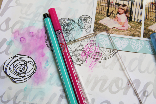 watercolour effects with stabilo pens:: a scrapbooking tutorial by lilith eeckels @ shimelle.com