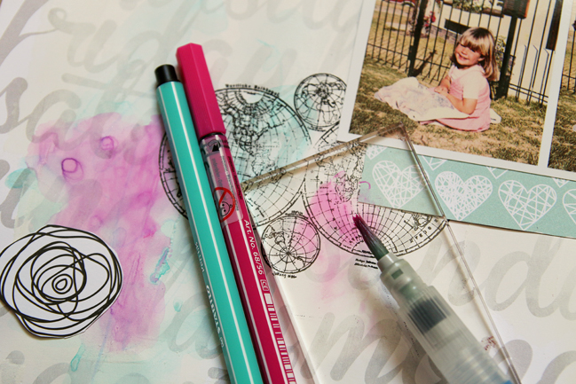 watercolour effects with stabilo pens:: a scrapbooking tutorial by lilith eeckels @ shimelle.com