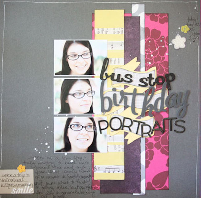 weekly scrapbook challenge:: scrapbook paper strips by relly-annett baker @ shimelle.com