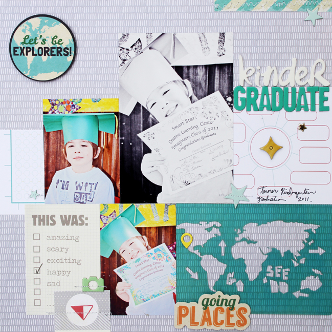 graduation scrapbook page by gina lideros @ shimelle.com