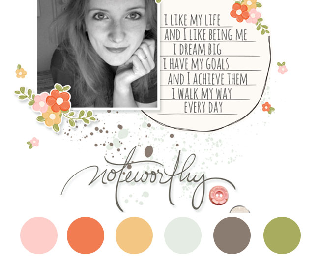 scrapbooking colour schemes with pink by magda mizera @ shimelle.com