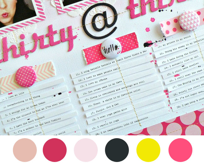 scrapbooking colour schemes with pink by stephanie buice @ shimelle.com