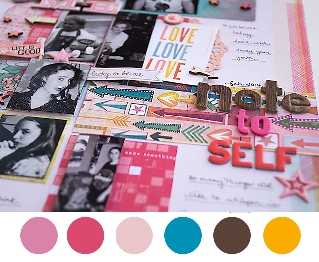 scrapbooking colour schemes with pink by melanie ritchie @ shimelle.com