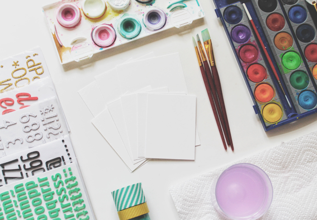 using thickers as masks with watercolours:: a scrapbooking tutorial by carson riutta @ shimelle.com
