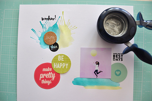 mixing amys stitched papers with shimelle stickers:: a scrapbooking tutorial by amy tangerine @ shimelle.com