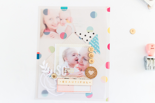 a vellum photo layout with the shimelle collection: a scrapbooking tutorial by erin stewart @ shimelle.com