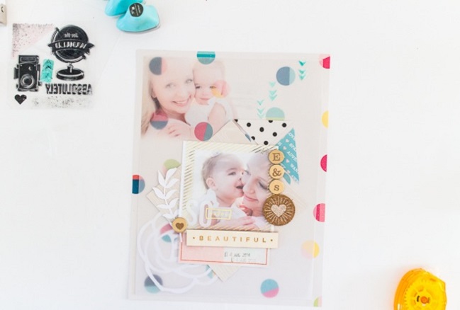 a vellum photo layout with the shimelle collection: a scrapbooking tutorial by erin stewart @ shimelle.com