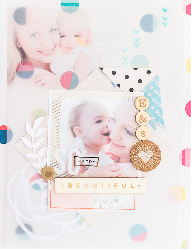 a vellum photo layout with the shimelle collection: a scrapbooking tutorial by erin stewart @ shimelle.com