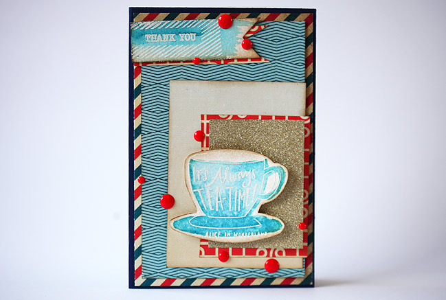 Cut, Stick, Stamp :: Card & Scrapbooking Ideas for a Teacup Stamp by Shimelle Laine @ shimelle.com
