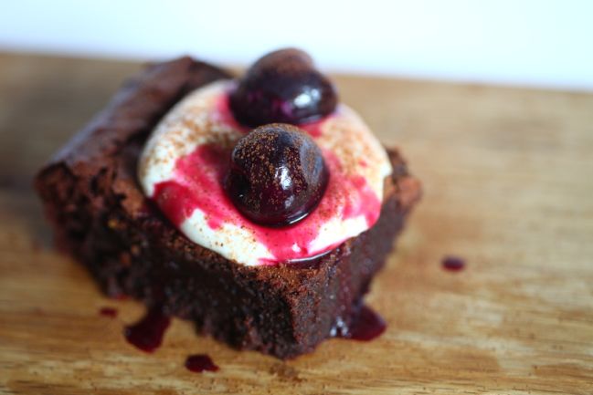 Gluten-Free Black Forest Brownies inspired by the Great British Bake Off @ shimelle.com