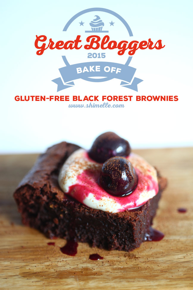 Gluten-Free Black Forest Brownies inspired by the Great British Bake Off @ shimelle.com