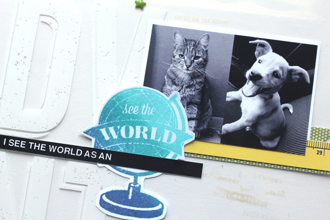 five non-travel ideas for scrapbooking with globes - jamie leija @ shimelle.com