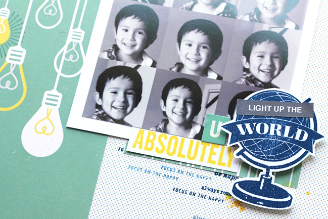five non-travel ideas for scrapbooking with globes - jamie leija @ shimelle.com