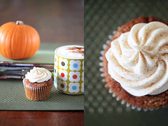 pumpkin cupcakes with scrapbook