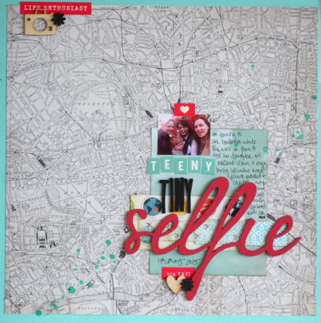 scrapbook page with process video by shimelle laine @ shimelle.com