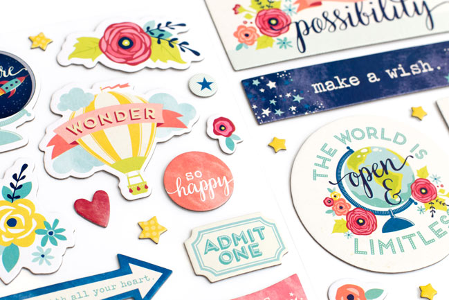 chipboard stickers - Starshine Scrapbooking Collection from Shimelle & American Crafts @ shimelle.com