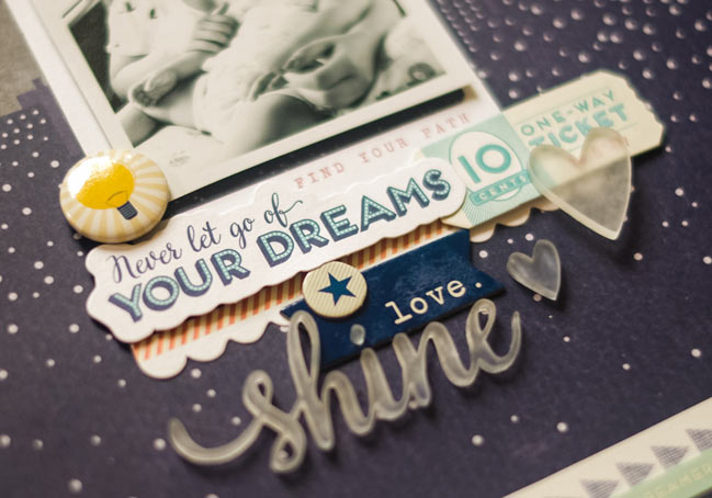 scrapbook page by Evelyn Yusuf featuring the Starshine collection @ shimelle.com