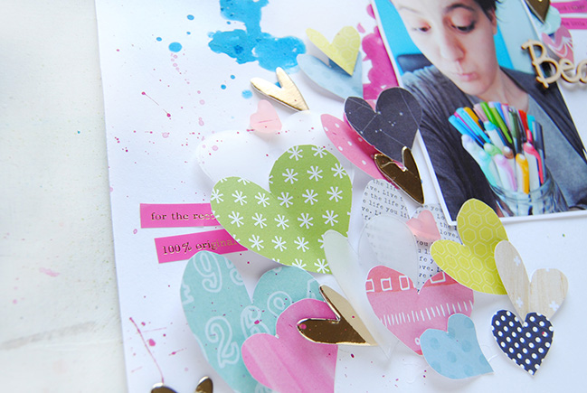 a scrapbooking colour story of blues, greens, and rose with zinia amoiridou @ shimelle.com