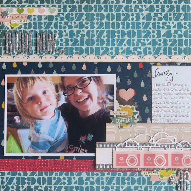 Designing scrapbook pages with strong horizontal lines // scrapbook page by Shimelle Laine