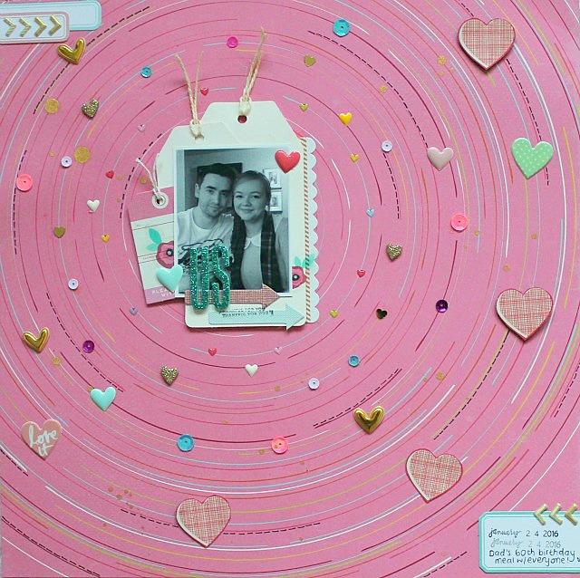 weekly challenge: scrapbook with hearts @ shimelle.com // layout by chloe murray