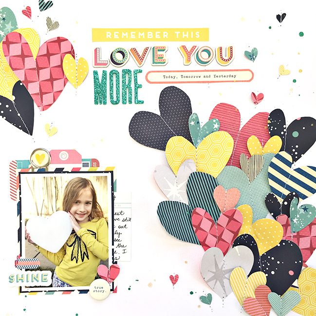 weekly challenge: scrapbook with hearts @ shimelle.com // layout by Heather Leopard