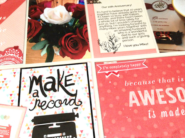 scrapbooking with pink AND red - page by Karla Yungwirth @ shimelle.com