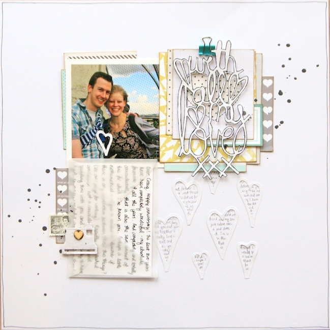 Lovehearts don't have to be red: A scrapbooking tutorial in textures and layers by Kirsty Smith @ shimelle.com