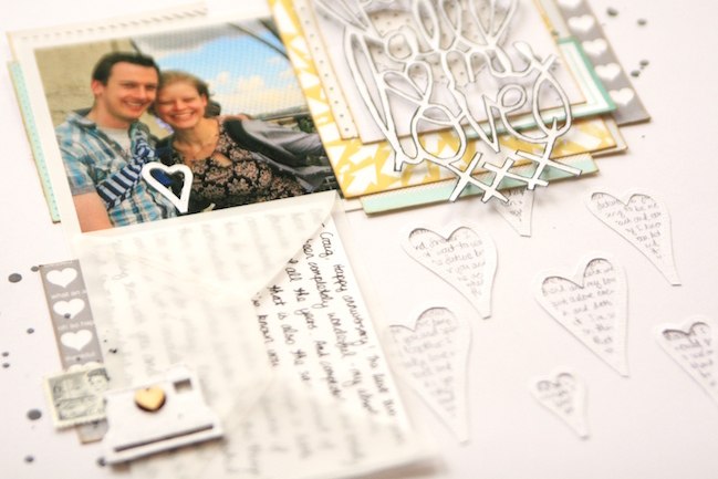 Lovehearts don't have to be red: A scrapbooking tutorial in textures and layers by Kirsty Smith @ shimelle.com