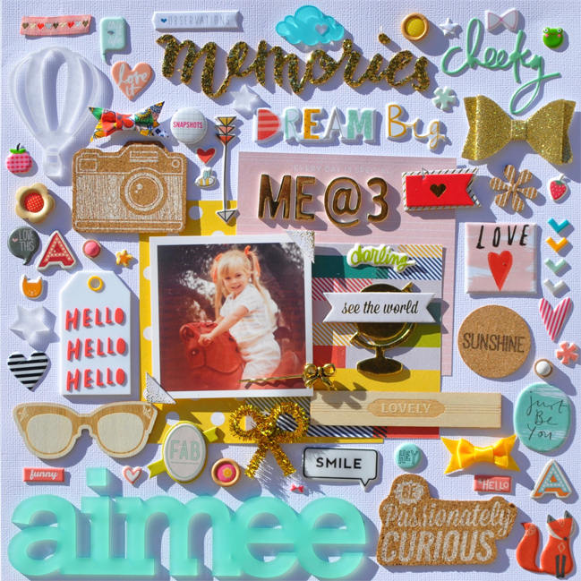 weekly challenge: mix old scrapbooking stash with new favourites @ shimelle.com // layout by Aimee Maddern