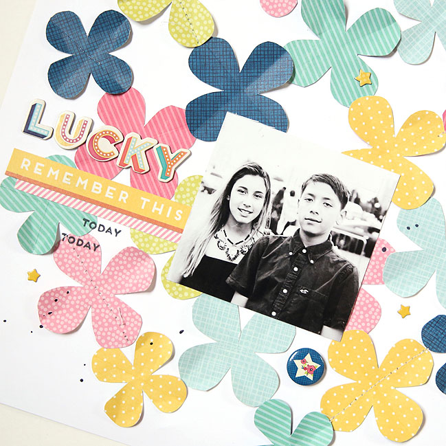 Repeat a shape on your scrapbook page // layout by Gina Lideros