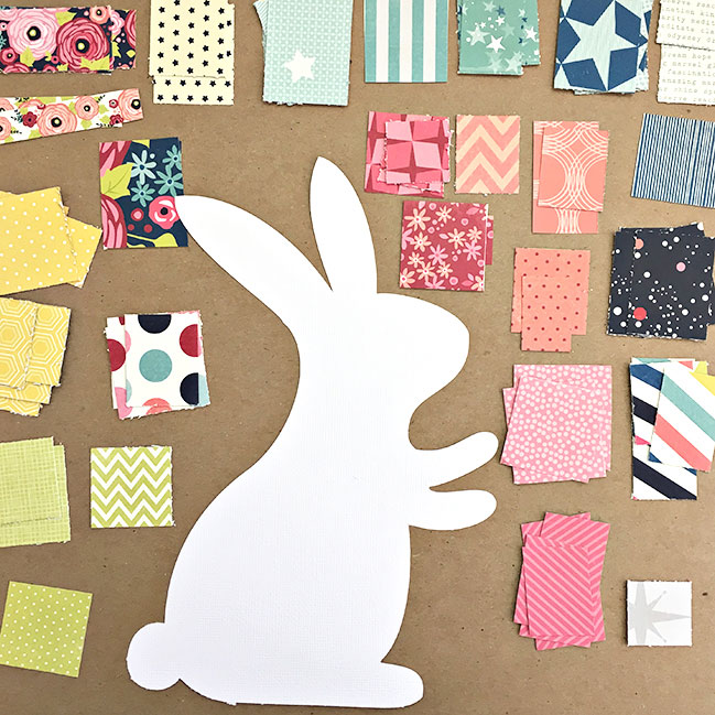 Easter Scrapbooking with Starshine and some clever cutting // layout by Heather Leopard