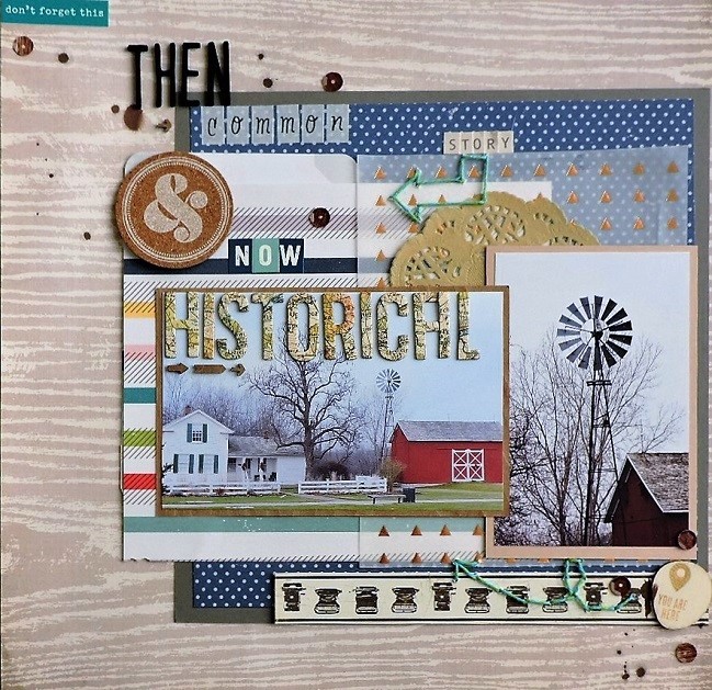 weekly challenge: scrapbook using arrows // scrapbook page by Mandi Holmes