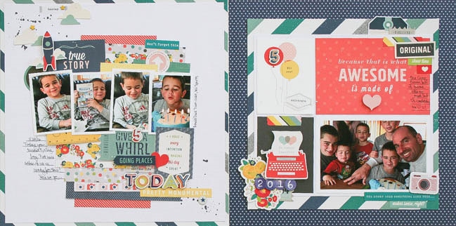 Use 3x4 cards on a 12x12 scrapbook page // page by Wendy Antenucci