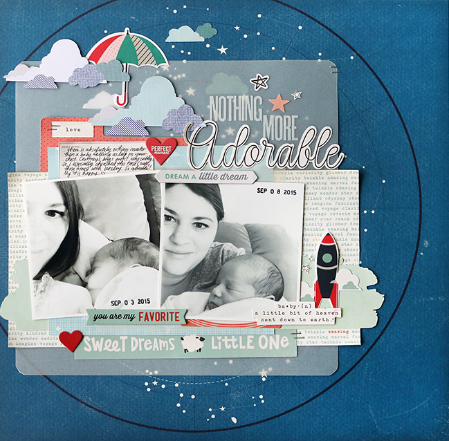 weekly challenge: scrapbook with vellum  // layout by Jen Schow
