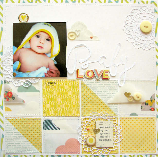 weekly challenge: scrapbook with vellum // layout by Nicole Nowosad