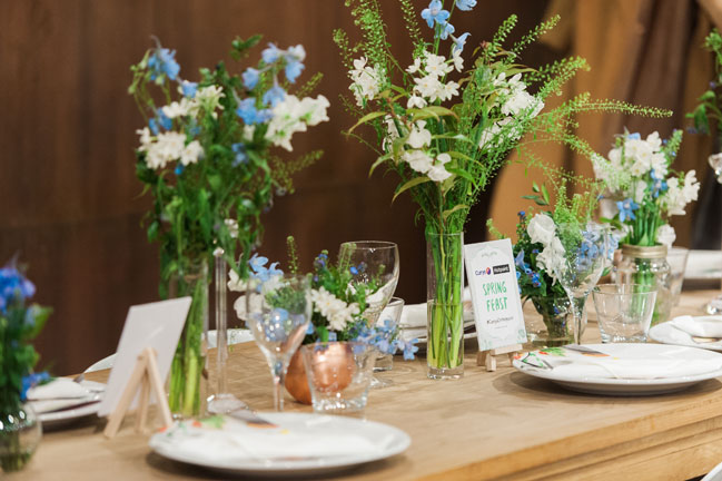 spring feast table setting