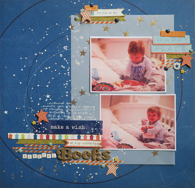 Glitter Girl scrapbooking video on layering // scrapbook page by shimelle laine