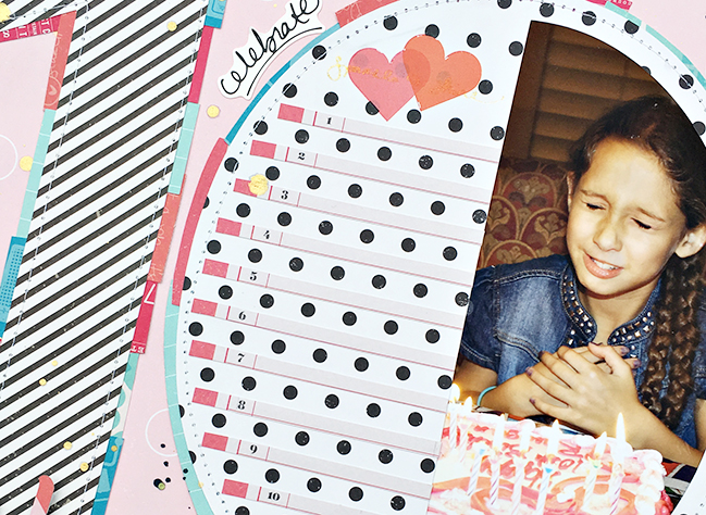 weekly challenge :: scrapbook with numbers // scrapbook page by Heather Leopard