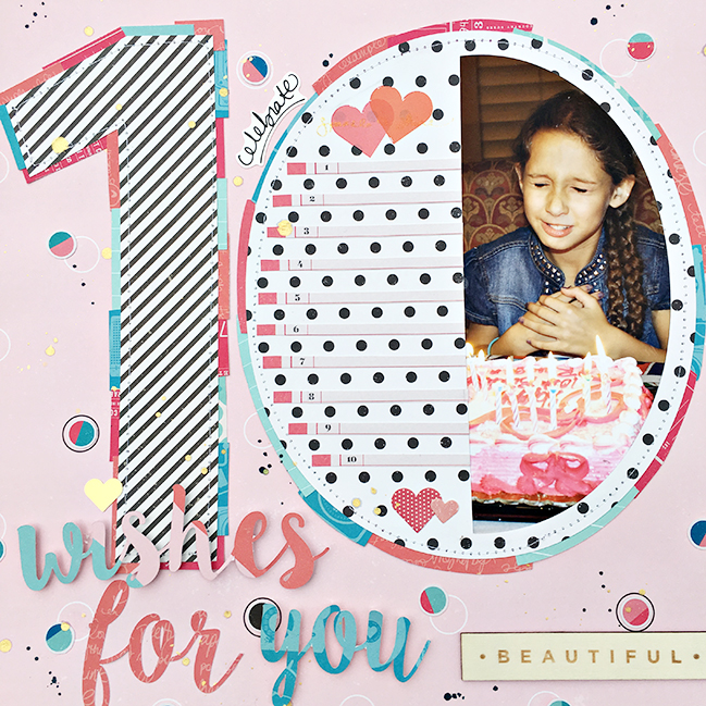 weekly challenge :: scrapbook with numbers // scrapbook page by Heather Leopard