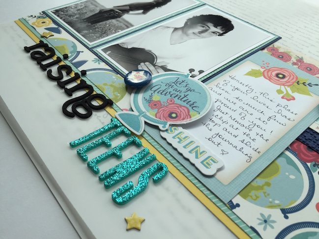 weekly challenge :: make your journaling the heart of your scrapbook page // scrapbook page by Mari Clarke