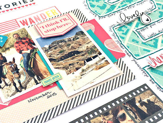 weekly challenge: scrapbook using arrows // scrapbook page by Heather Leopard