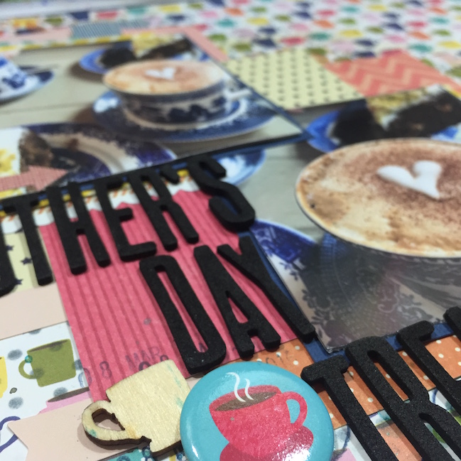 weekly challenge: scrapbook with square photos // scrapbook page by Nancy Sinclair