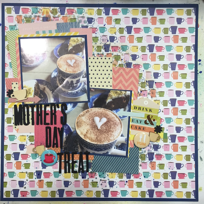 weekly challenge: scrapbook with square photos // scrapbook page by Nancy Sinclair