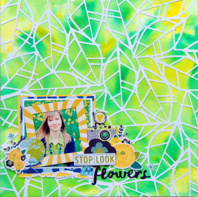 Go a bit messy with the background  // scrapbook page by Sheena Rowlands